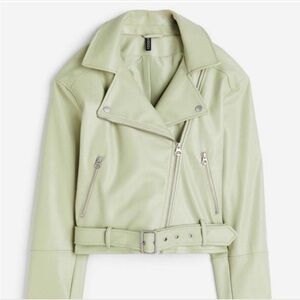Divided Light Green Faux Leather Jacket